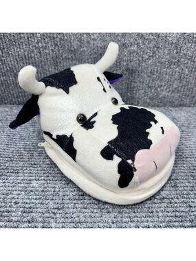 Vintage Plush Cow HeadCase Photo Album Carrying Head Case Y2K 90s Picture Holder
